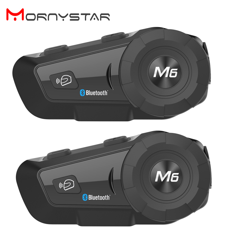 Full Face Motorcycle Helmet With Bluetooth - 2 szt. MONYSTAR M6 Plus 1000m