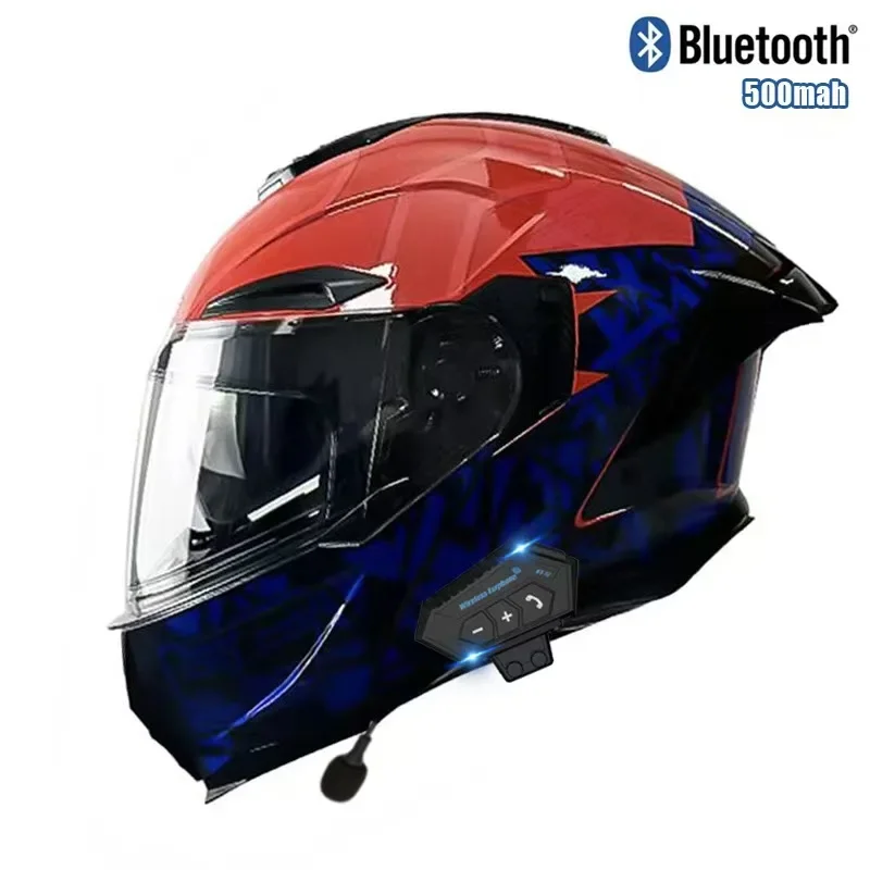 Kask motocyklowy z podwójnym o – Full Face Motorcycle Helmet With Bluetooth recenzja i cena