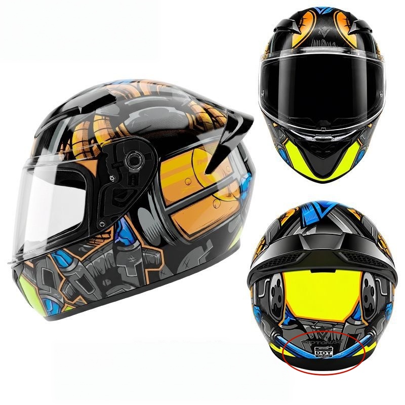 Kask motocyklowy z pełną ochro – Dual Visor Motorcycle Racing Helmet recenzja i cena